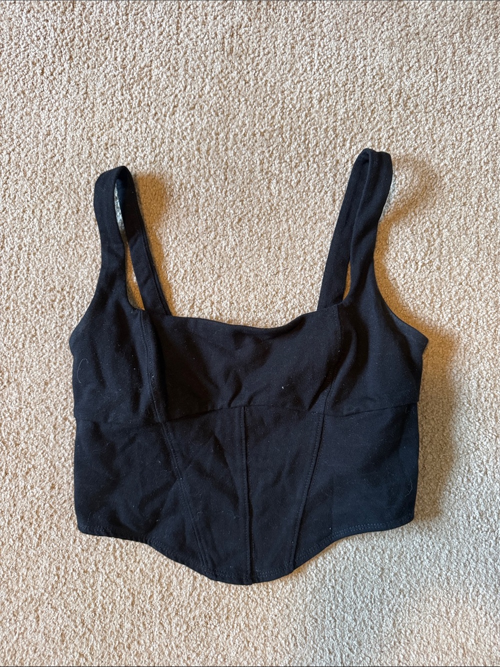 Garage Black Cropped Bustier Tank Top